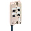 Aktor-,Sensor-Verteiler 2 Signale eingegossen  M12 ASBV-R 5-256 4-fach ohne LED Kabel 5m